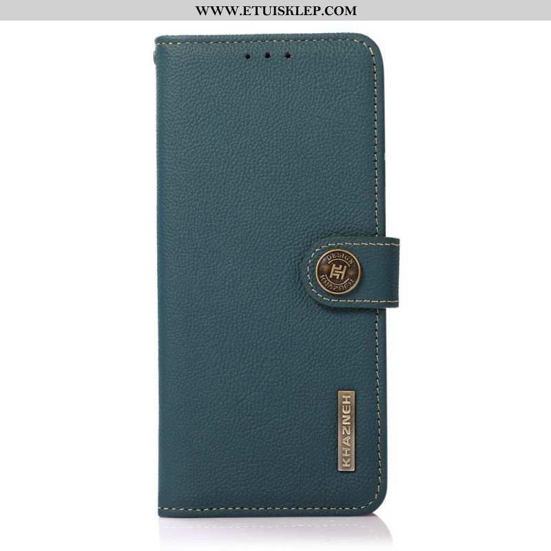 Etui Folio do Poco X4 Pro 5G Prawdziwa Skóra Khazneh Rfid